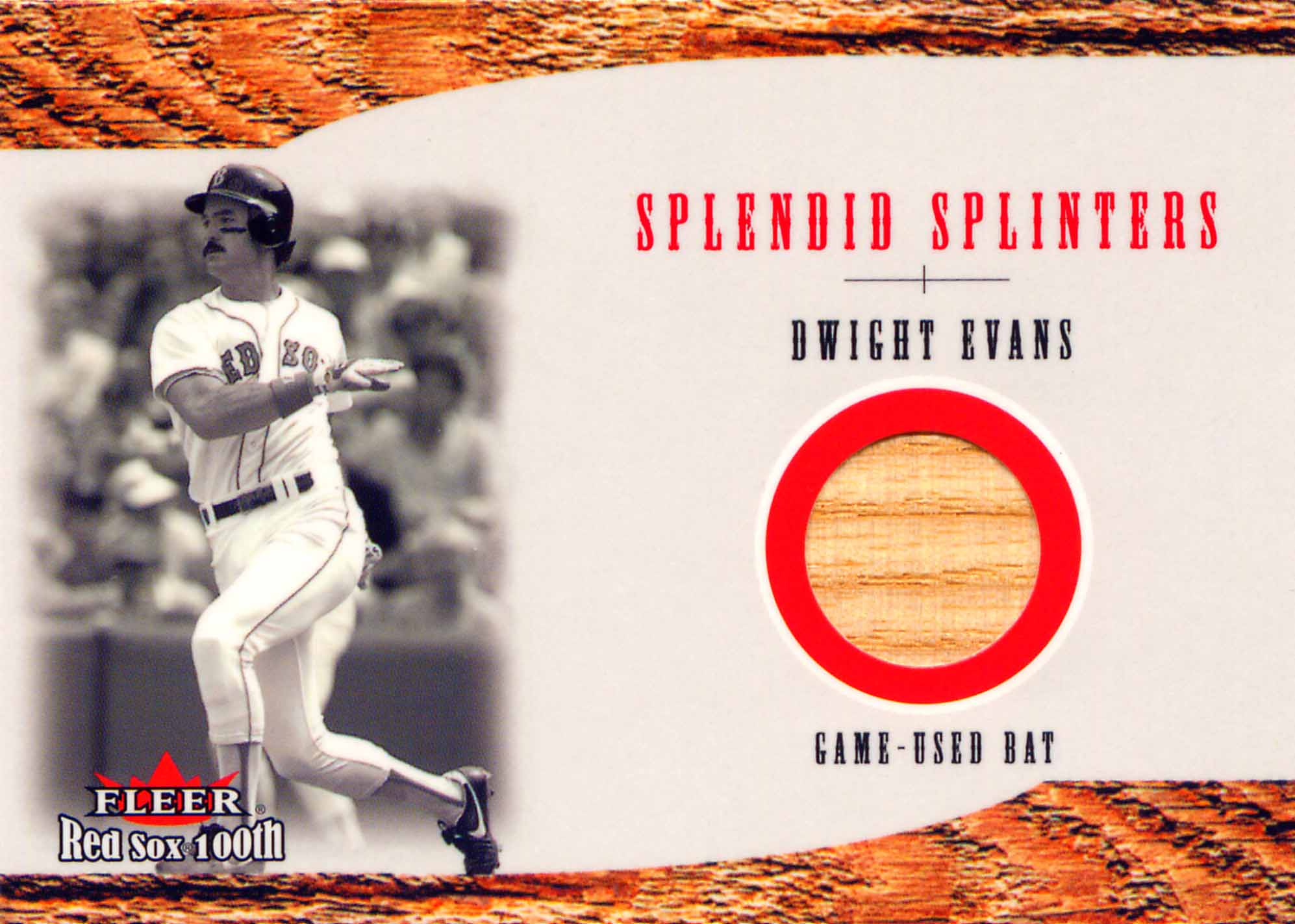 2001 Fleer-Red Sox 100th-Splendid Splinters-Game-Used Bat