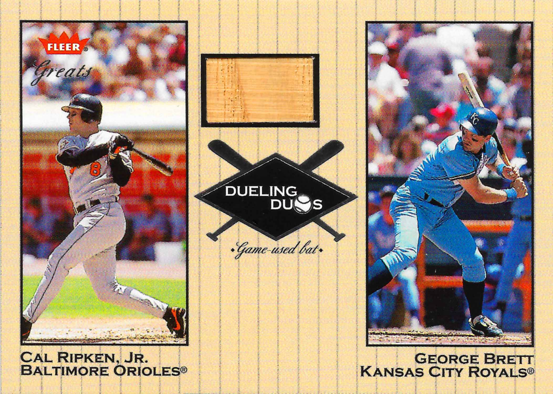 2002 Greats of the Game Dueling Duos Game Used Single Bat
