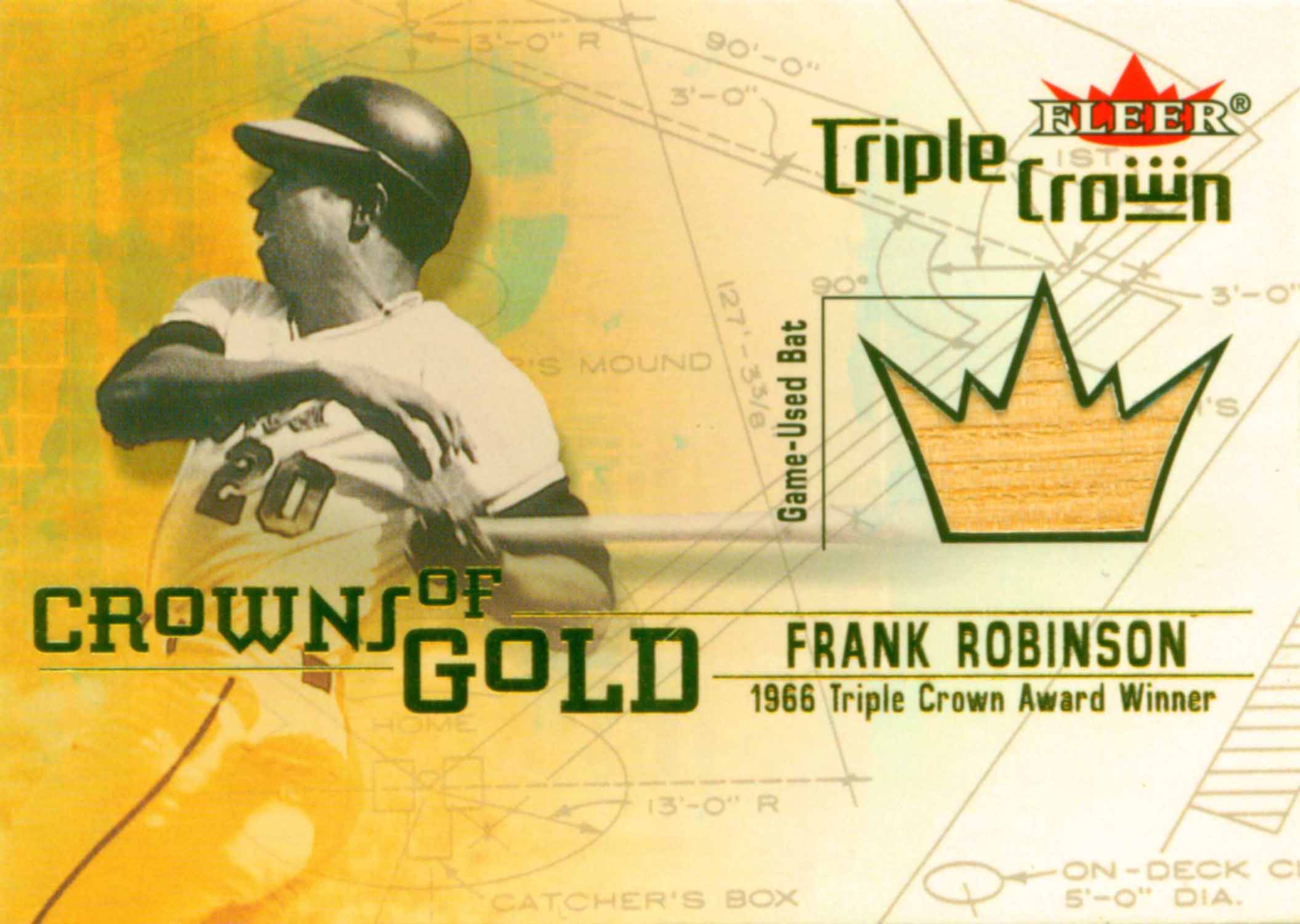 2001 Fleer Triple Crown Crowns of Gold Memorabilia Bat