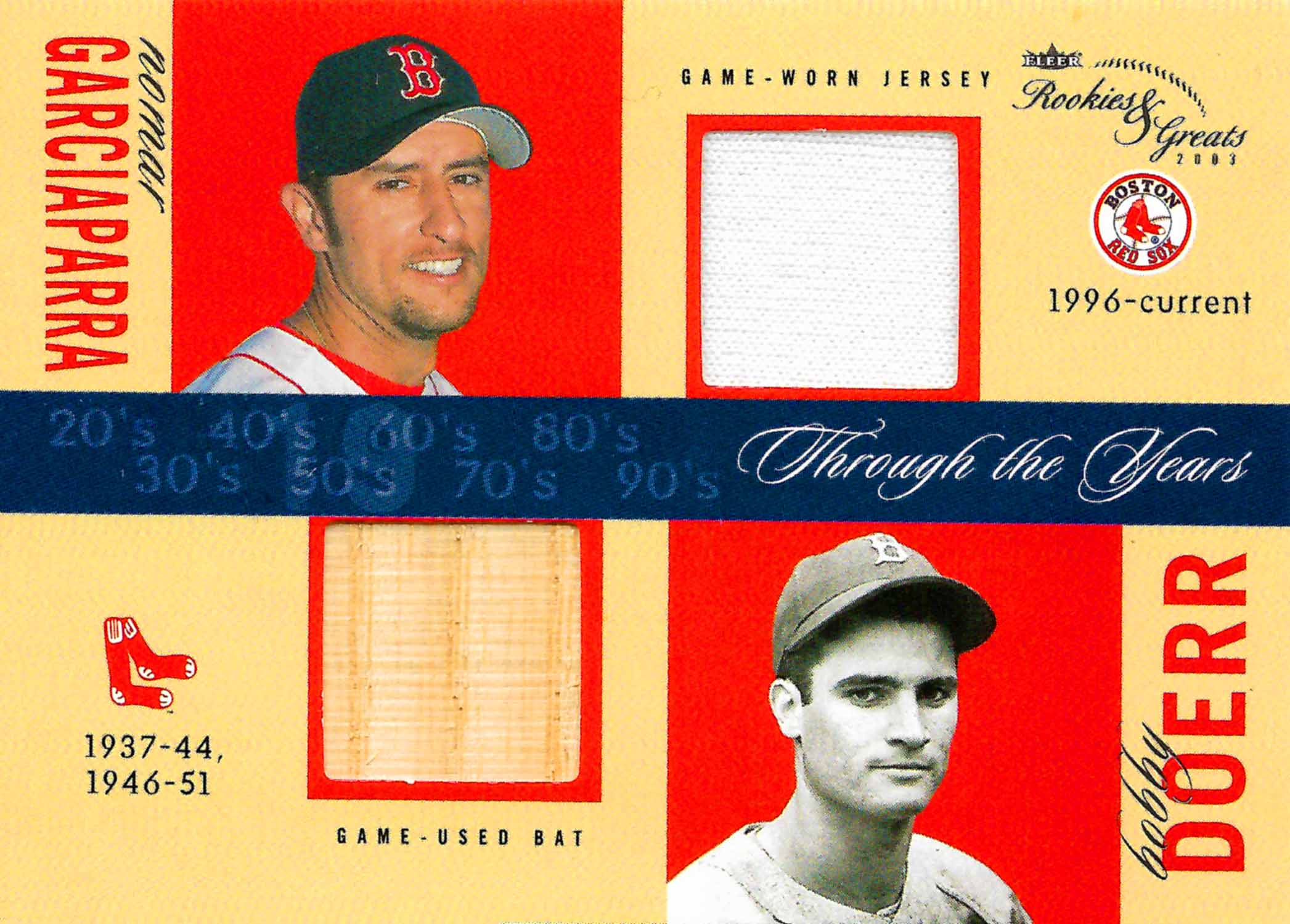 2003 Fleer Rookies and Greats Through the Years Game Used Dual Jersey/Bat