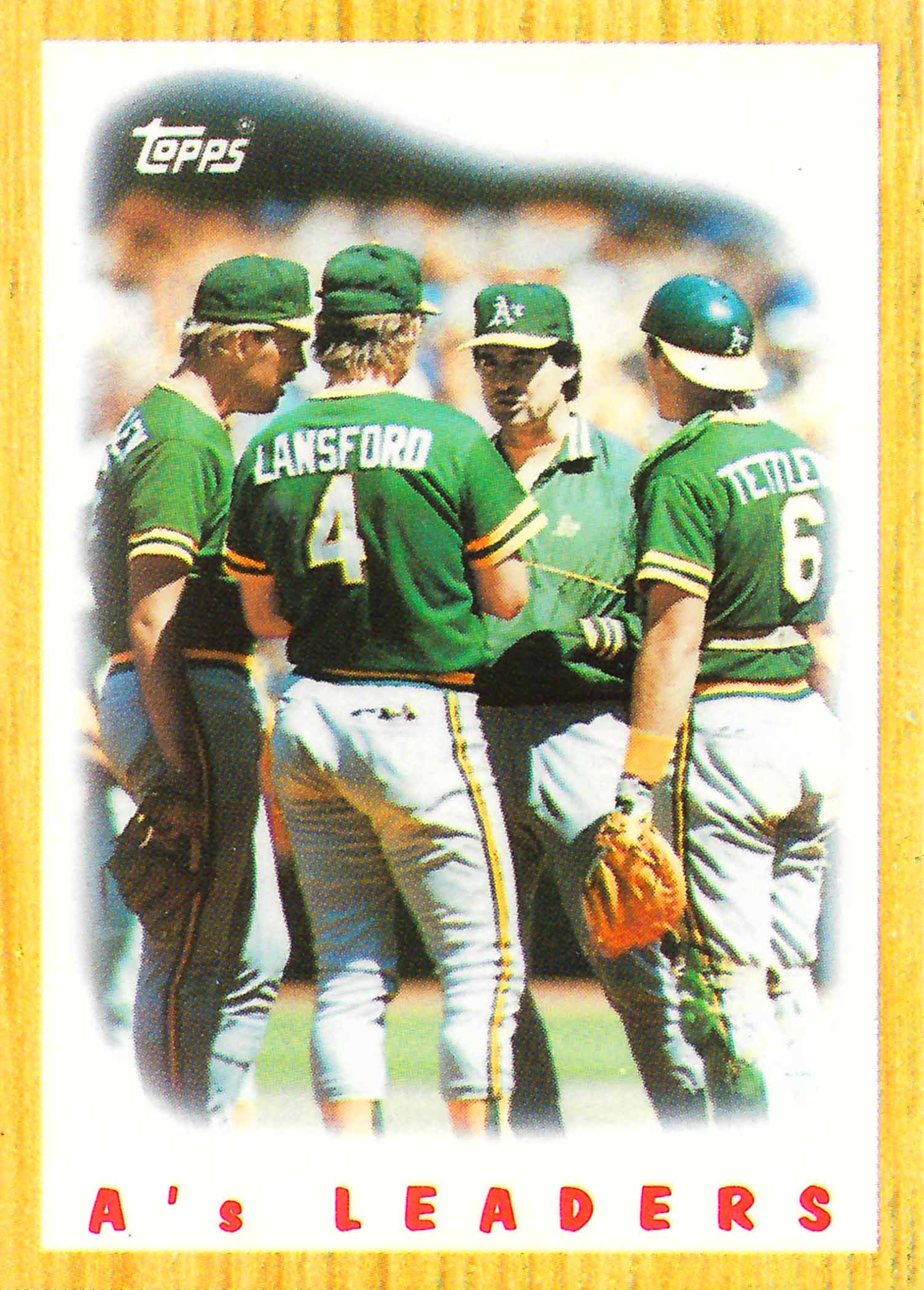 1987 Topps Tiffany A's Leaders