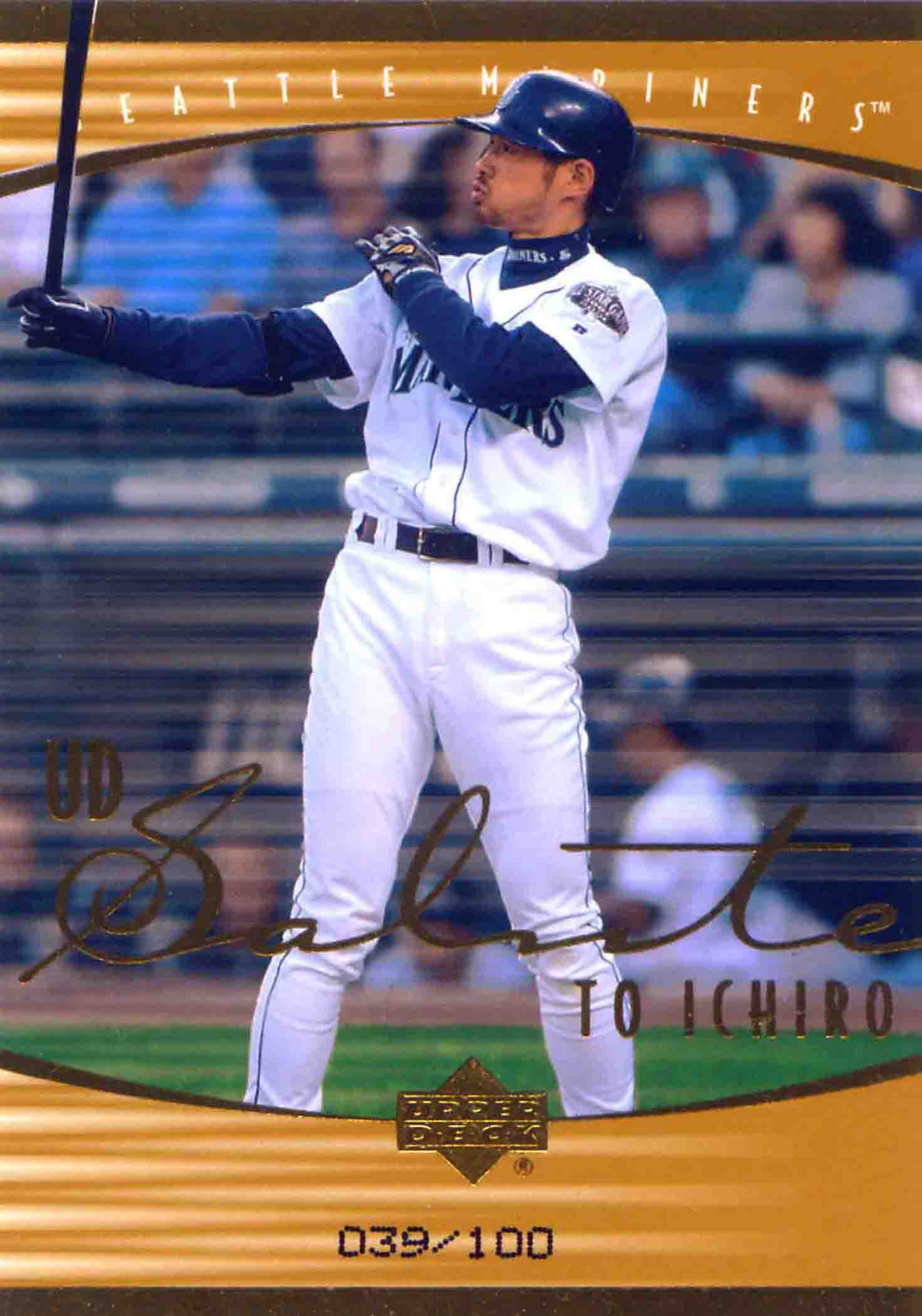 2001 Upper Deck Rookie Update Ichiro Tribute Gold Salute