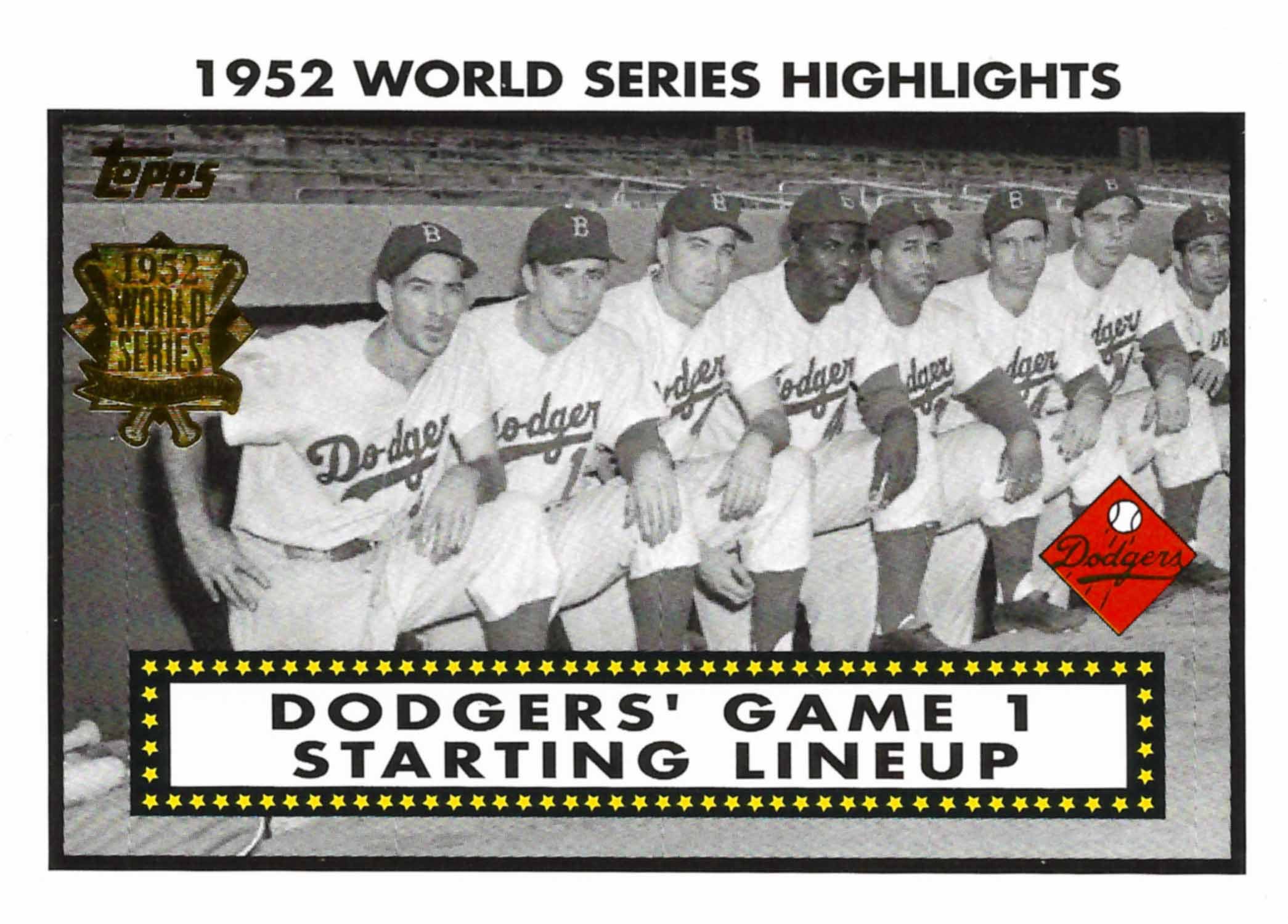 2002 Topps '52 World Series Highlights Dodgers Line Up