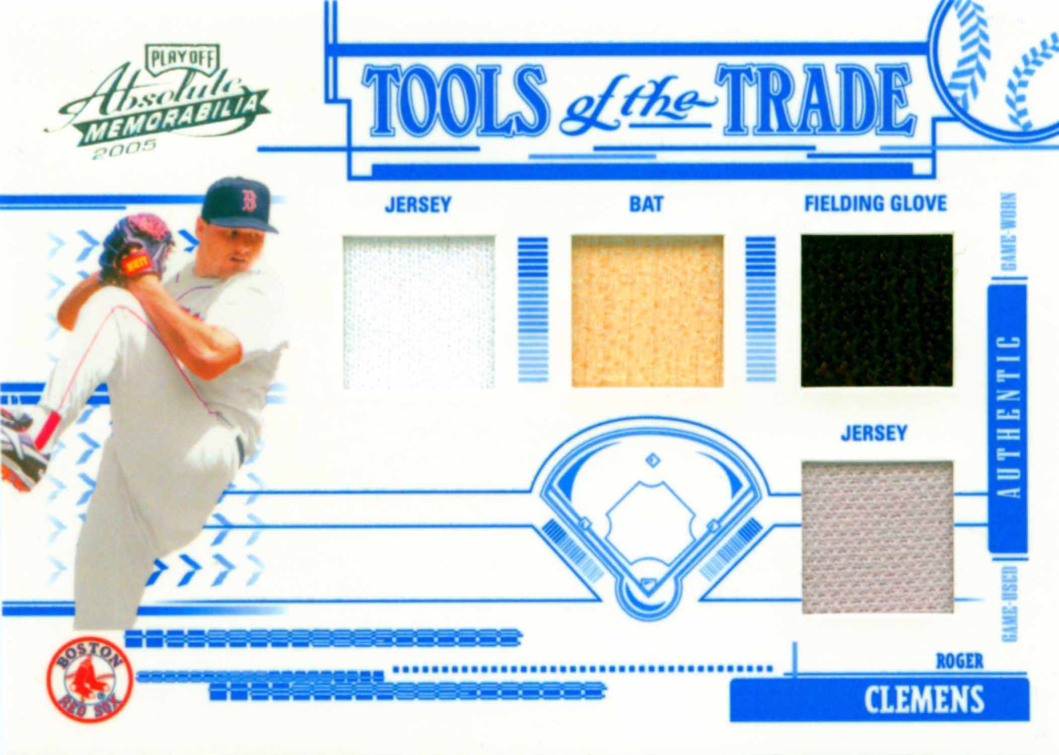 2005 Absolute Memorabilia Tools of the Trade Swatch Quad Bat-Fielding Glove-Jerseys