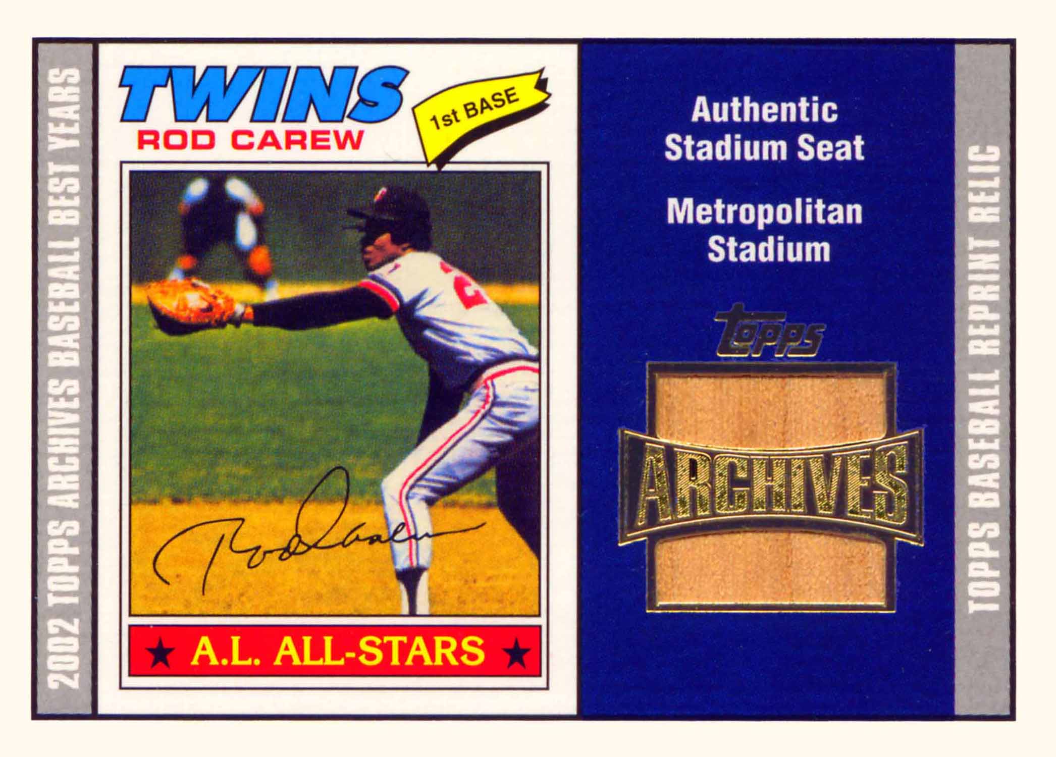 2002 Topps Archives Seat Relics