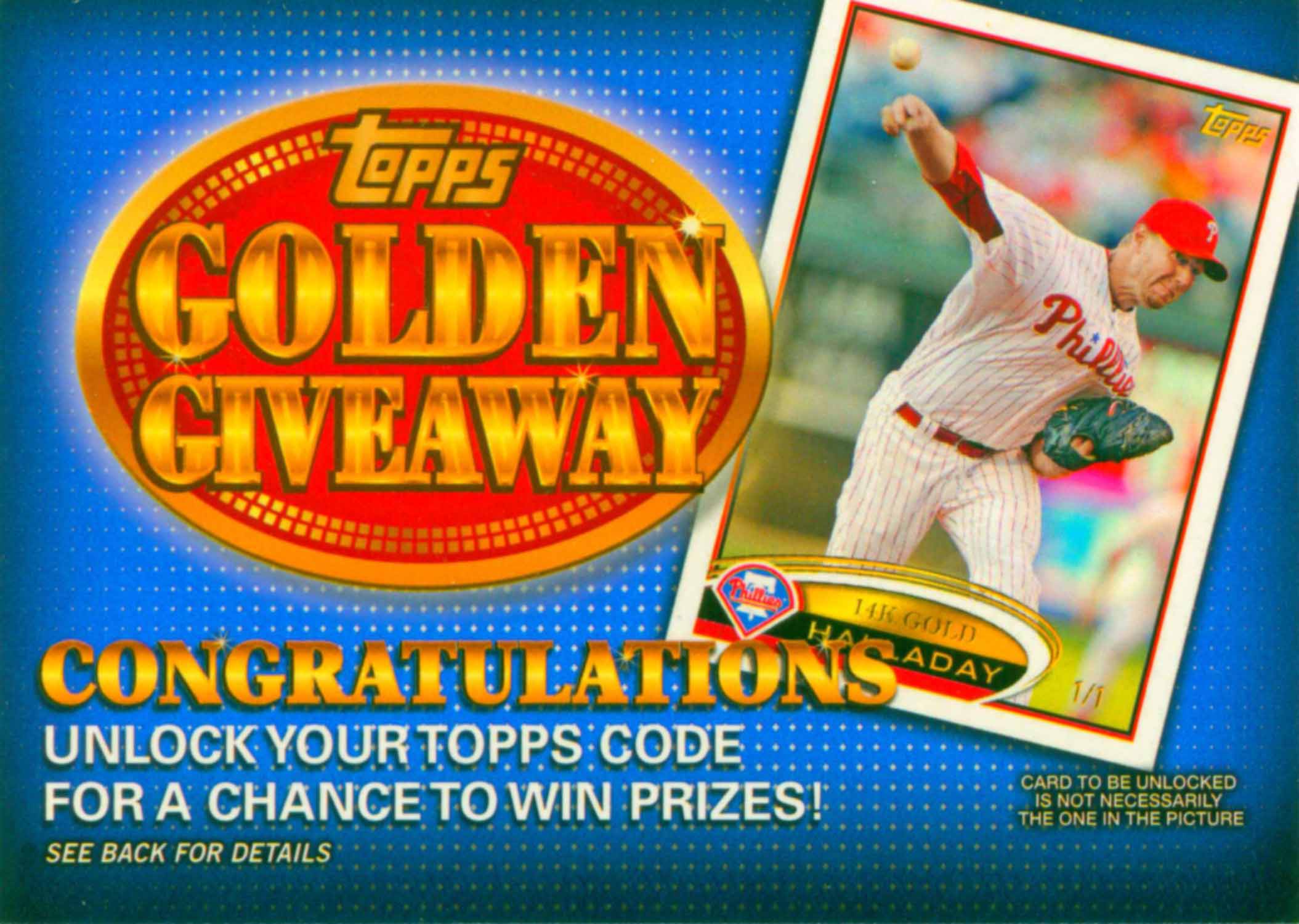 2012 Topps Golden Giveaway Code Cards