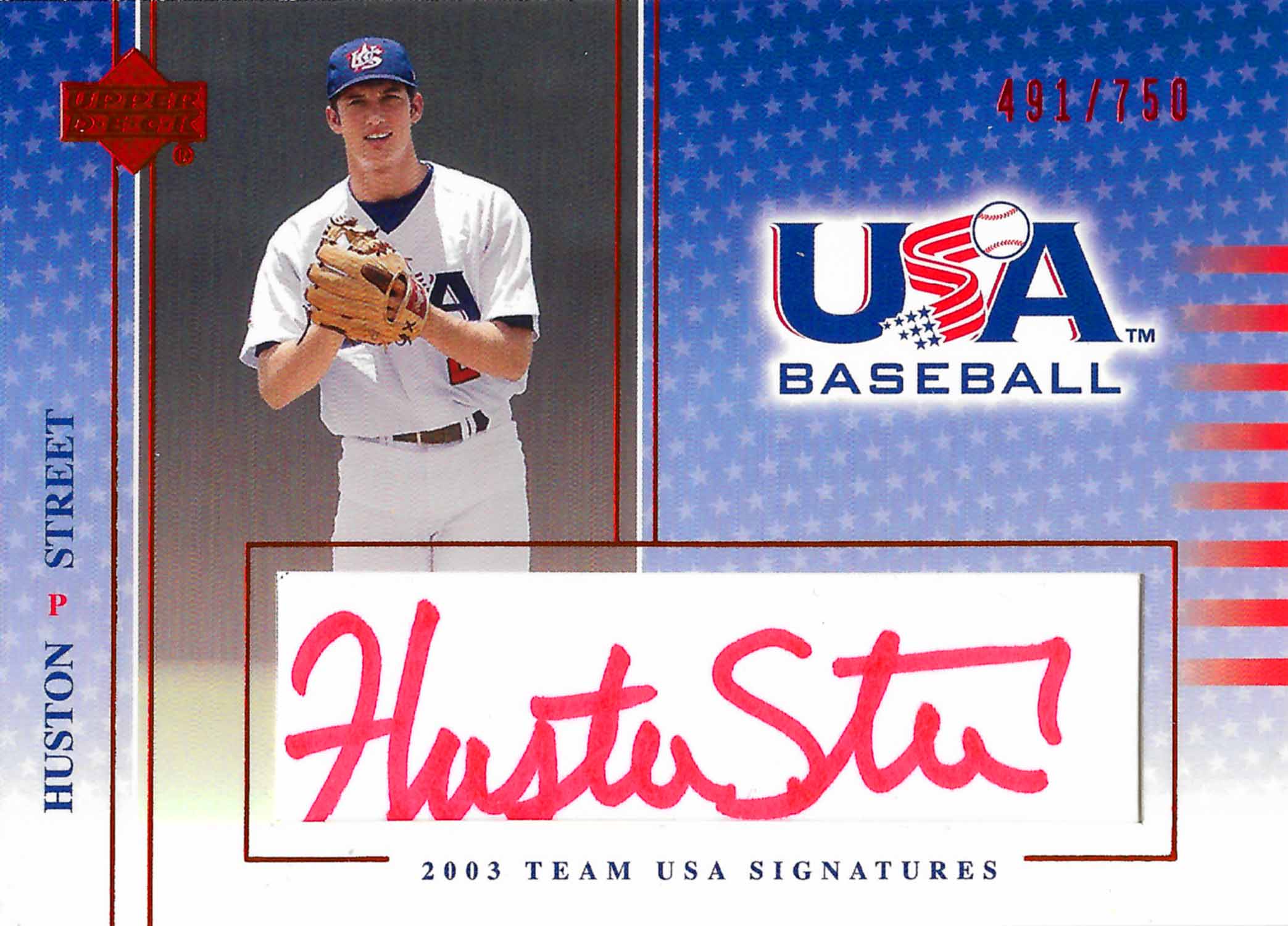 2003 USA Baseball National Team Signatures Red