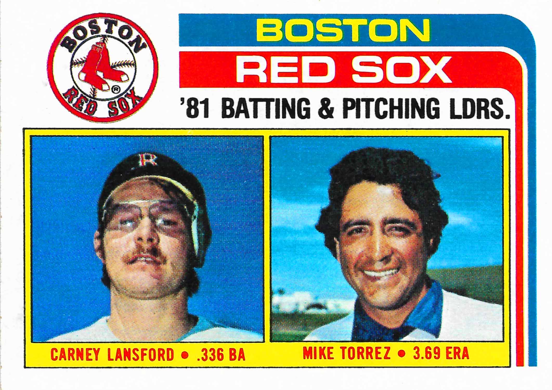 1982 Topps Red Sox Team Leaders